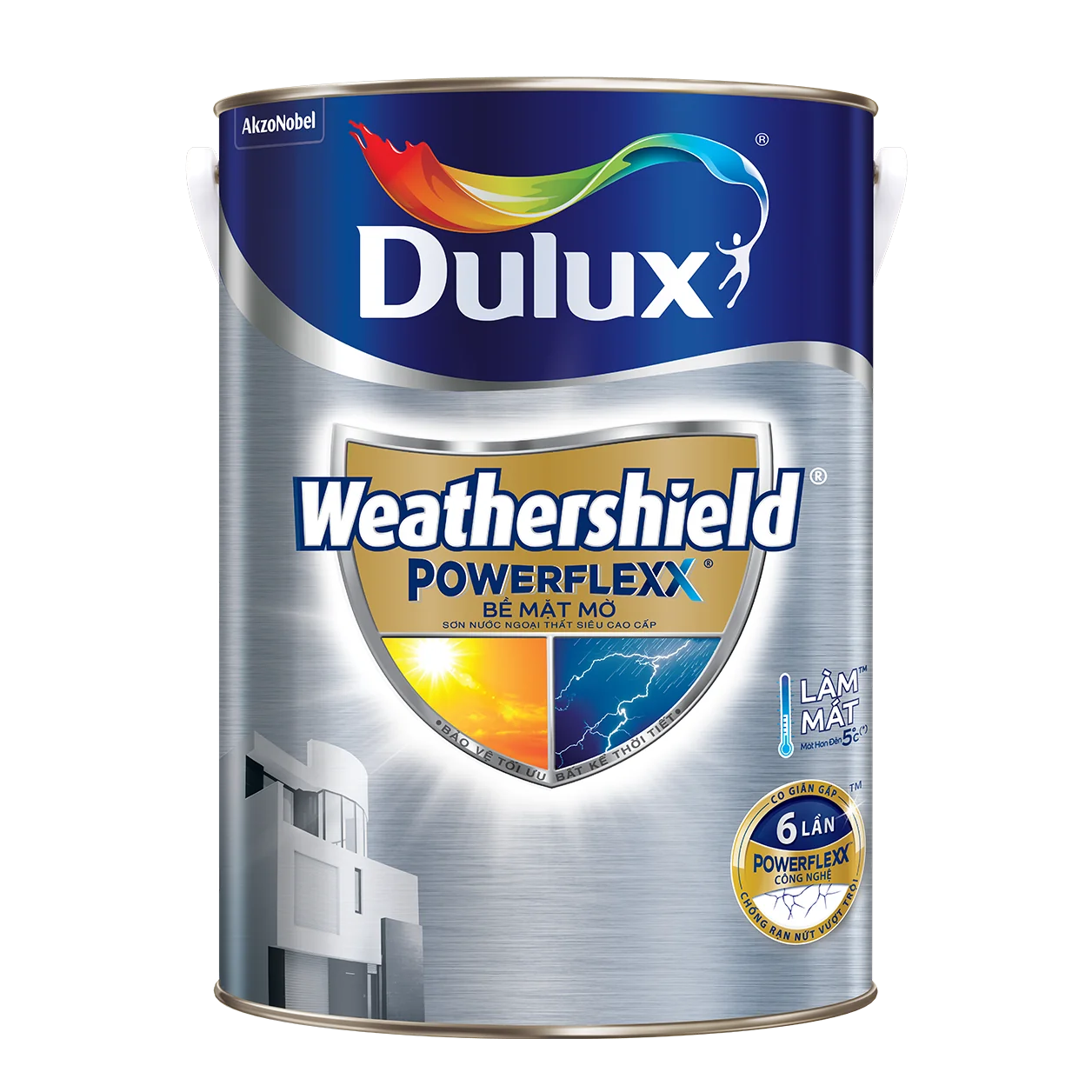 Sơn Dulux Weathershield Powerflexx Bề Mặt Mờ-5L