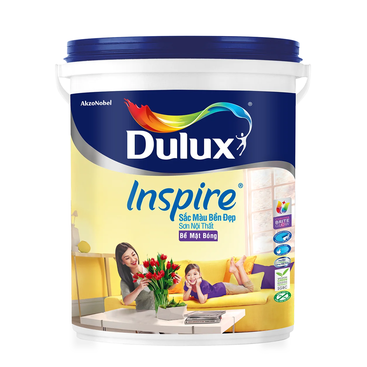 Sơn Dulux Inspire Nội Thất Sắc Màu Bền Đẹp Bề Mặt Bóng-15L