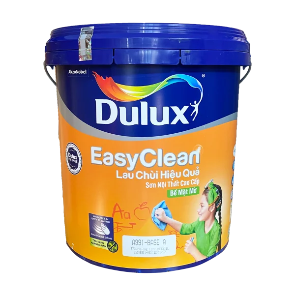 Sơn nội thất Dulux Easyclean lau chùi hiệu quả bề mặt mờ A991 15L 
